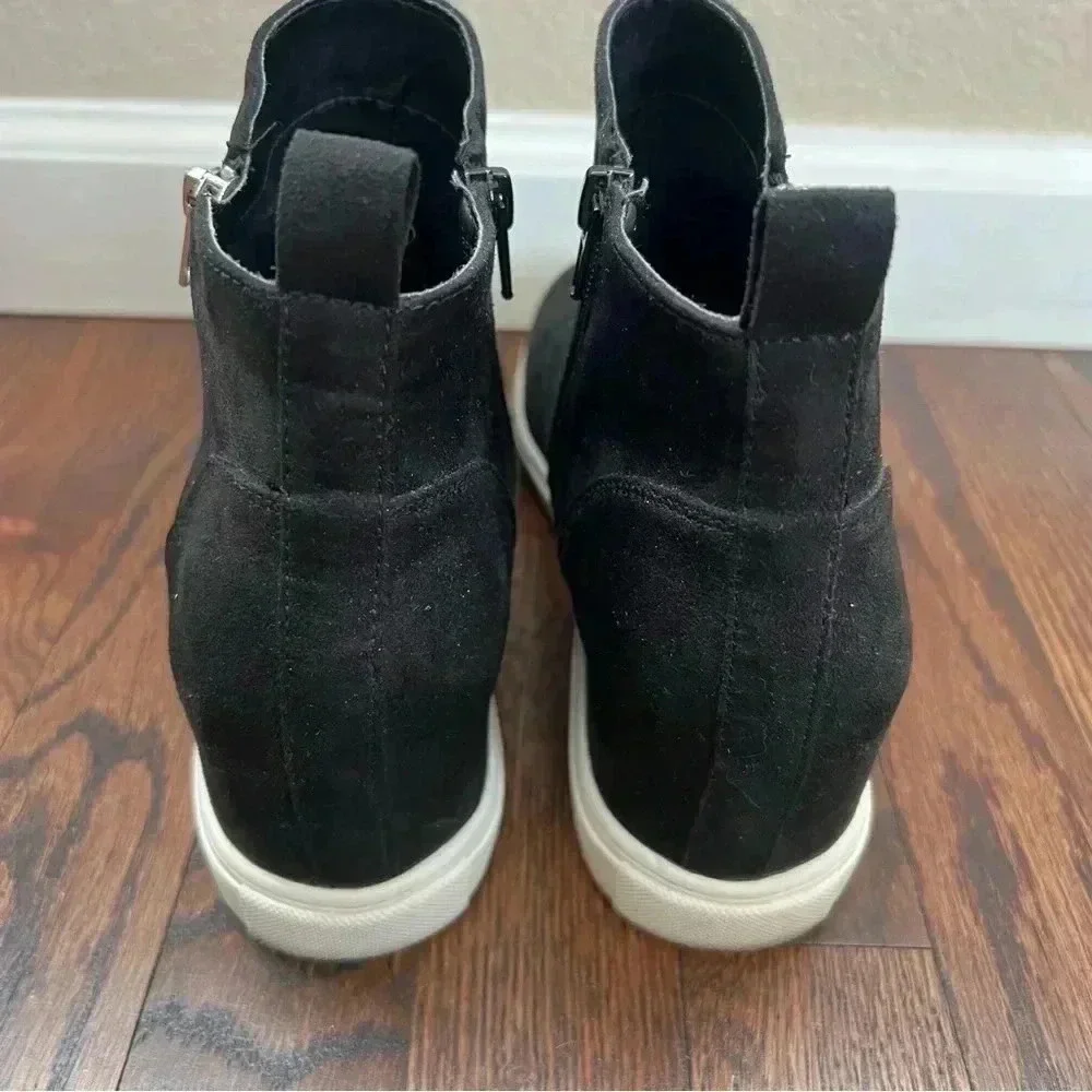 Madden Girl Steve Madden Piperr Wedgie Sneaker Bootie Black Size 10 Side Zip $95